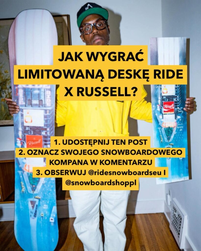 KONKURS! 
Russell Winfield powraca z kolejną limitowaną deską z RIDE. Premiera Algorythm x Russel 2024 | Teraz masz szansę zgarnąć tą wyjątkową deskę całkowicie za free! 