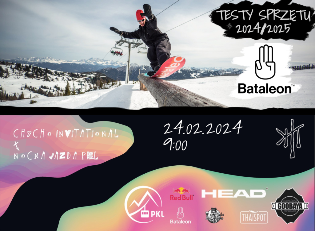 Już w ten weekend na Gubałówce odbędzie się event Nocna Jazda PKL & Chycho Invitational połączony z testami desek od Bataleon Snowboards! 